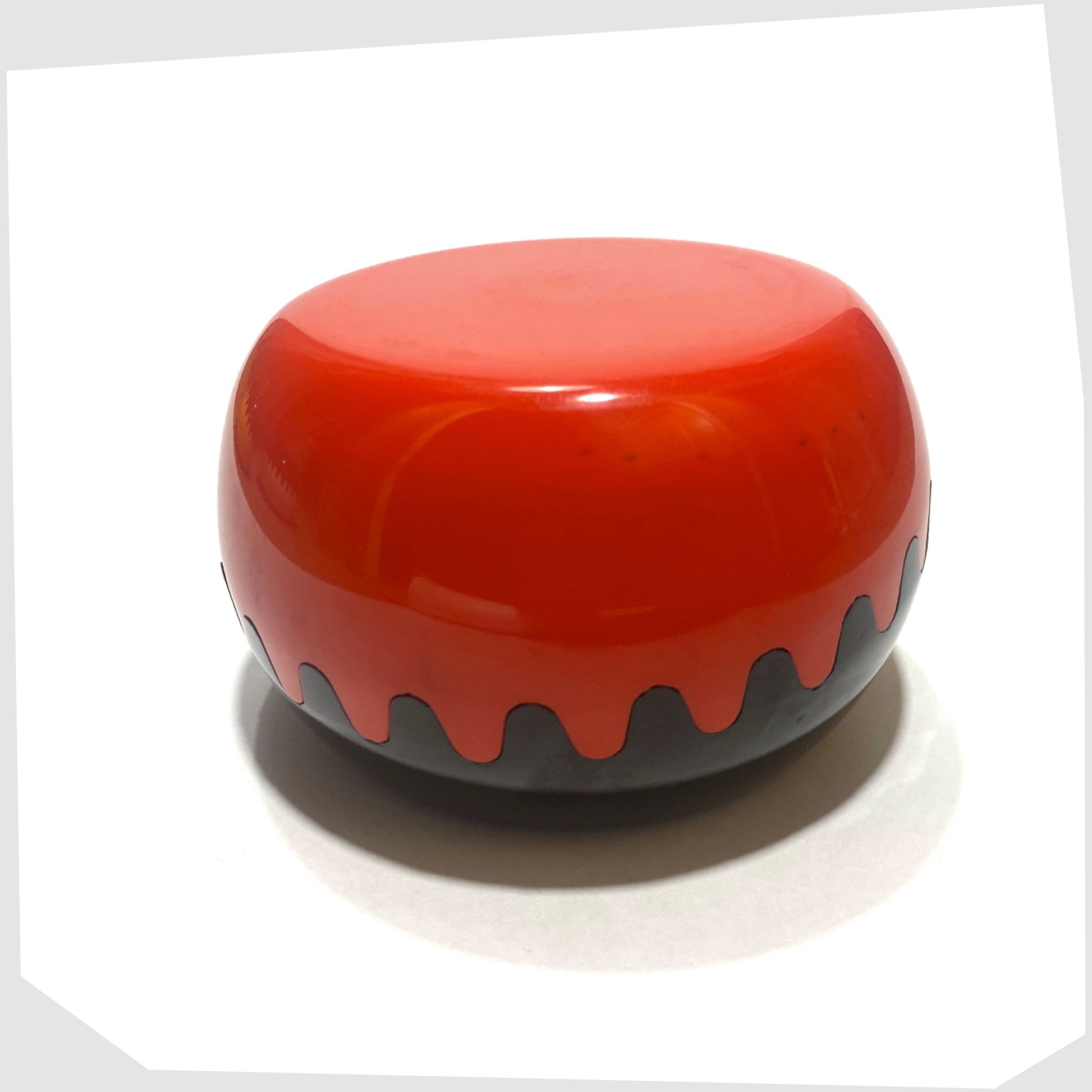 clam ashtray by Ornamin, West German in red and black