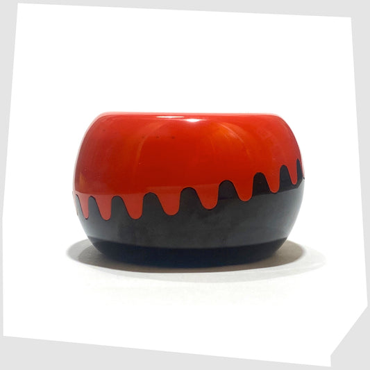 red and black clam ashtray by Ornamin, West German
