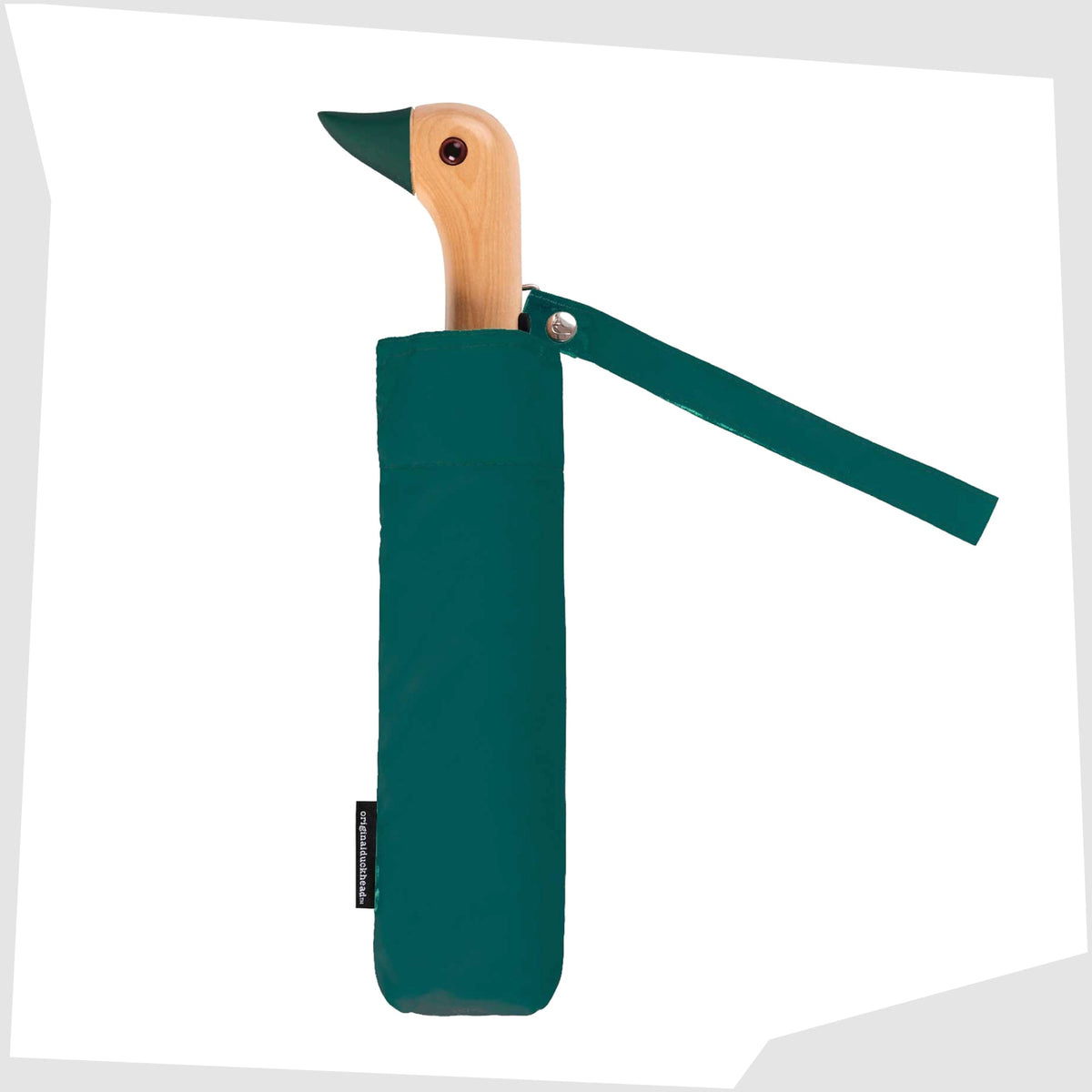 Original Duckhead Umbrella in Forest Green, shown closed on a white background