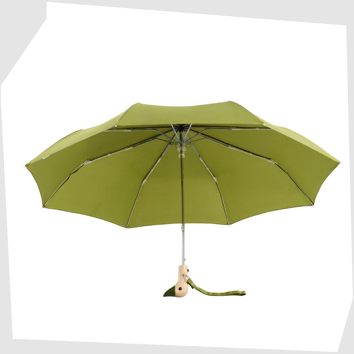 Original Duckhead Umbrella in Olive Green, shown open on a white background