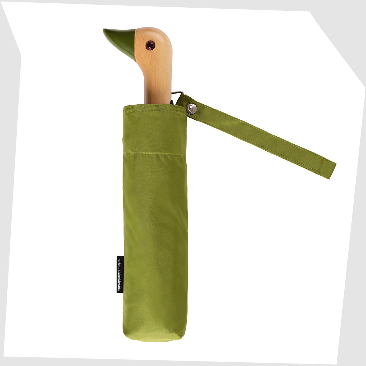 Original Duckhead Umbrella in Olive Green, shown closed on a white background