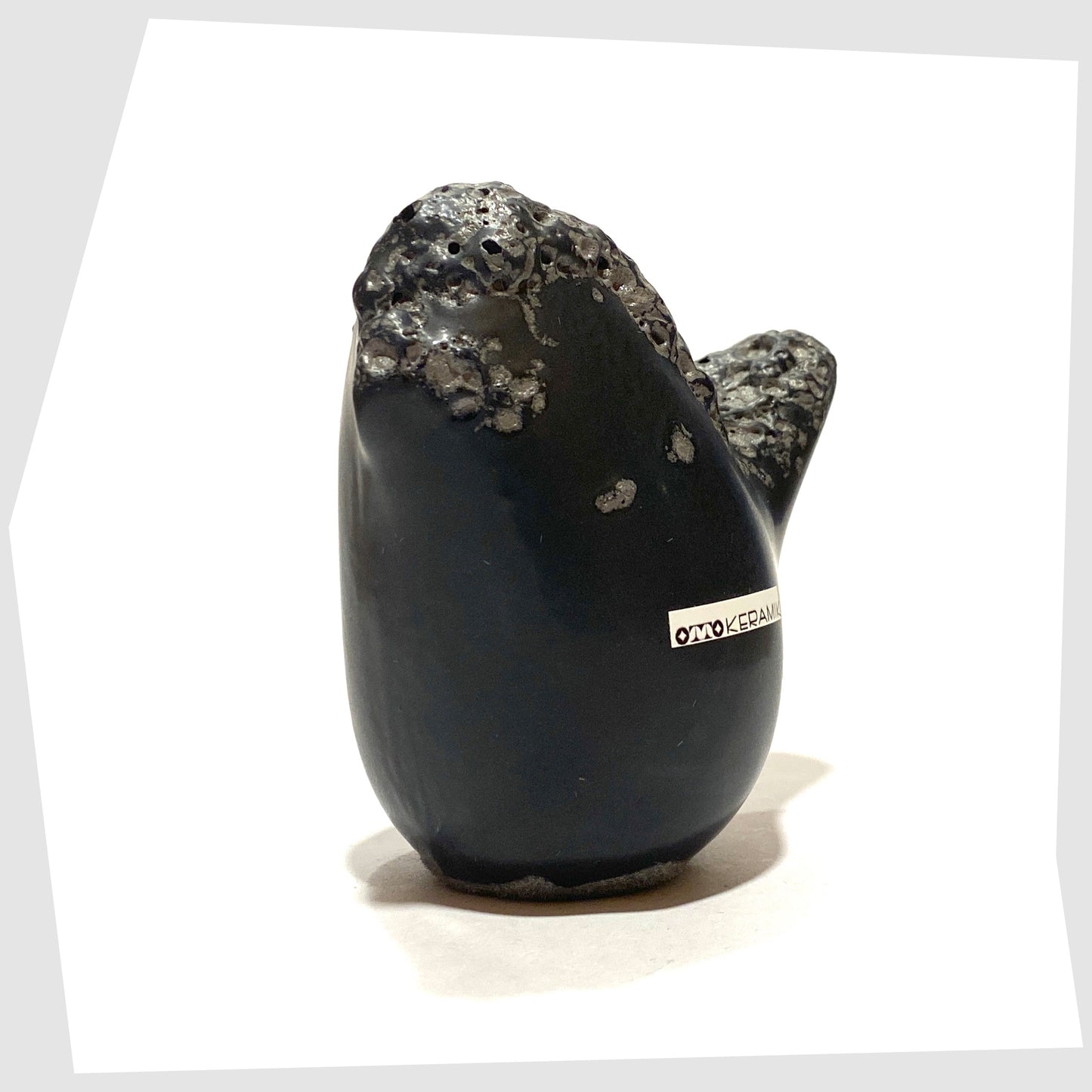 otto keramik ceramic bird in black with deep fat lava glaze