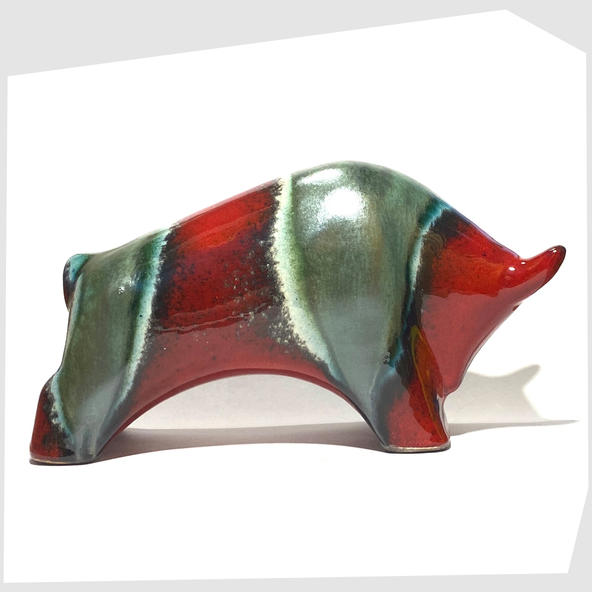 bolivia glazed large otto keramik ceramic bull sculpture