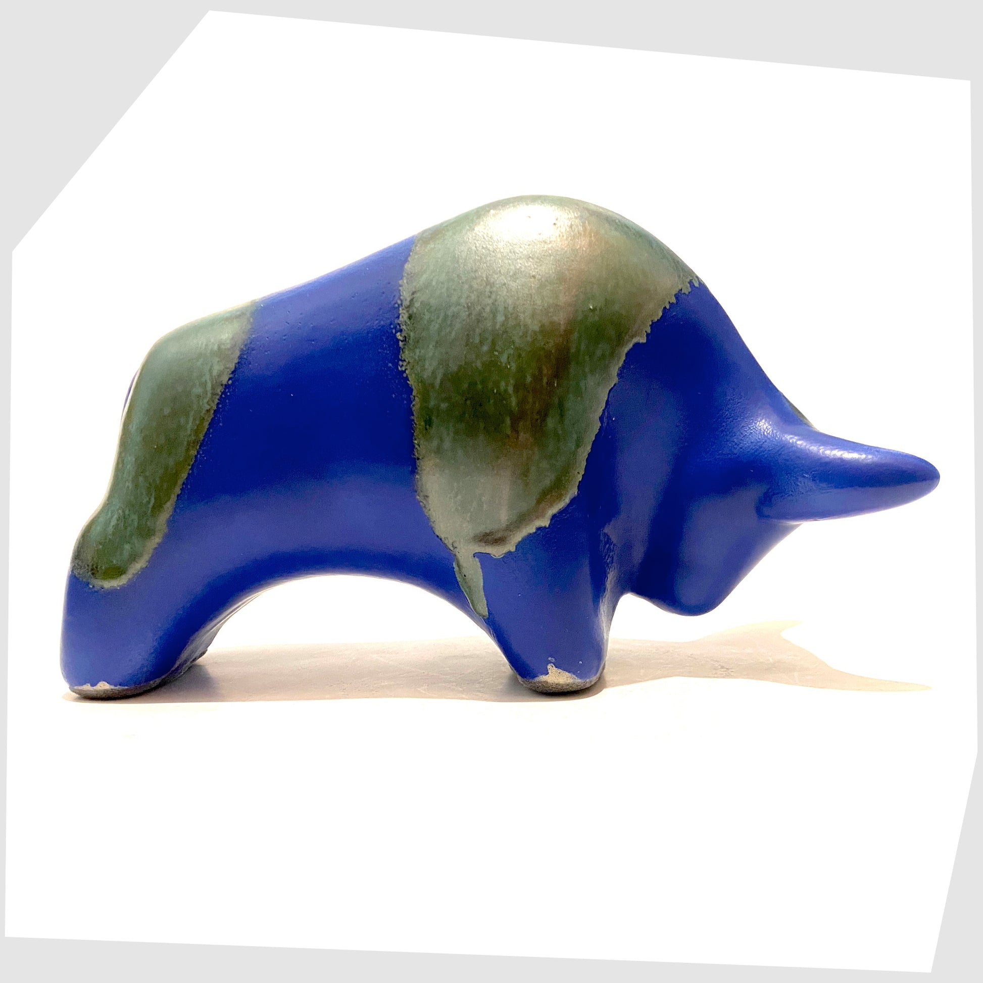 otto-keramik-ceramic-bull-in-blue-glaze-with-green-drip-glazing