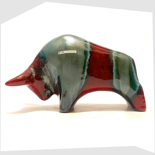 otto-keramik-bull-ornament-in-red-and-green-bolivia-glaze