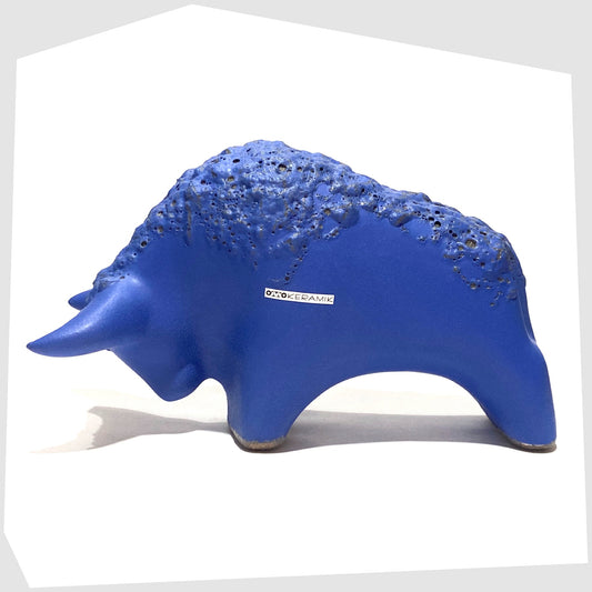 otto keramik ceramic glazed in an all over matte blue finish with blue fat lava