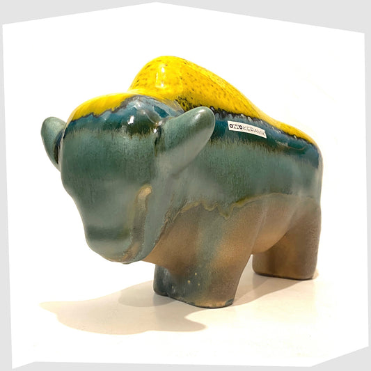 otto-keramik-XL-ceramic-bull-in-a-glaze-of-vibrant-yellow-over-matte-sea-green-glaze