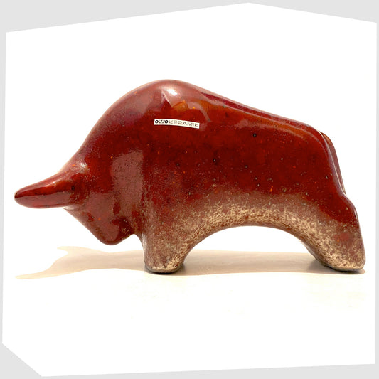 otto-keramik-bull-in-molten-red-glaze