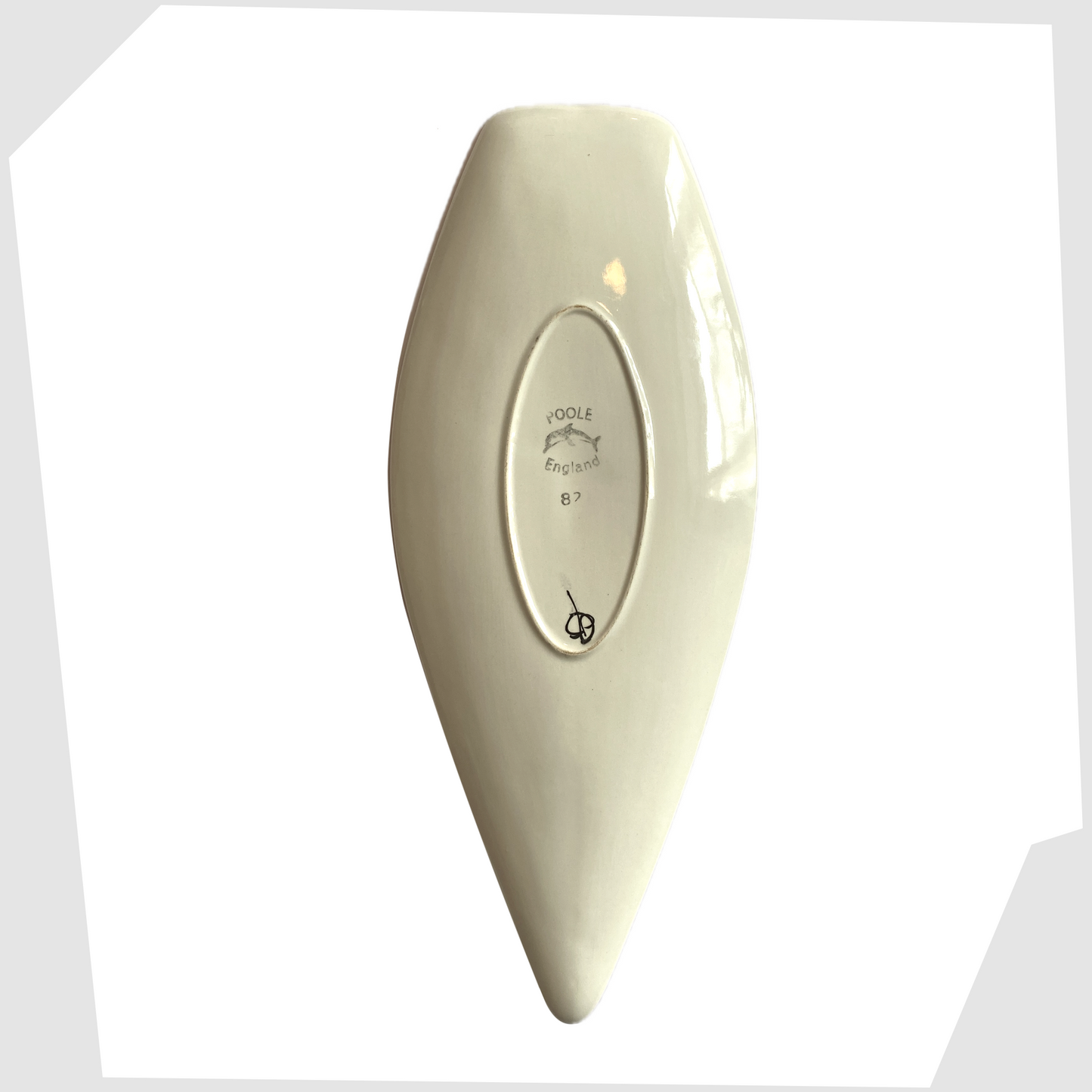 rear of the Poole Pottery Delphis Spear Dish