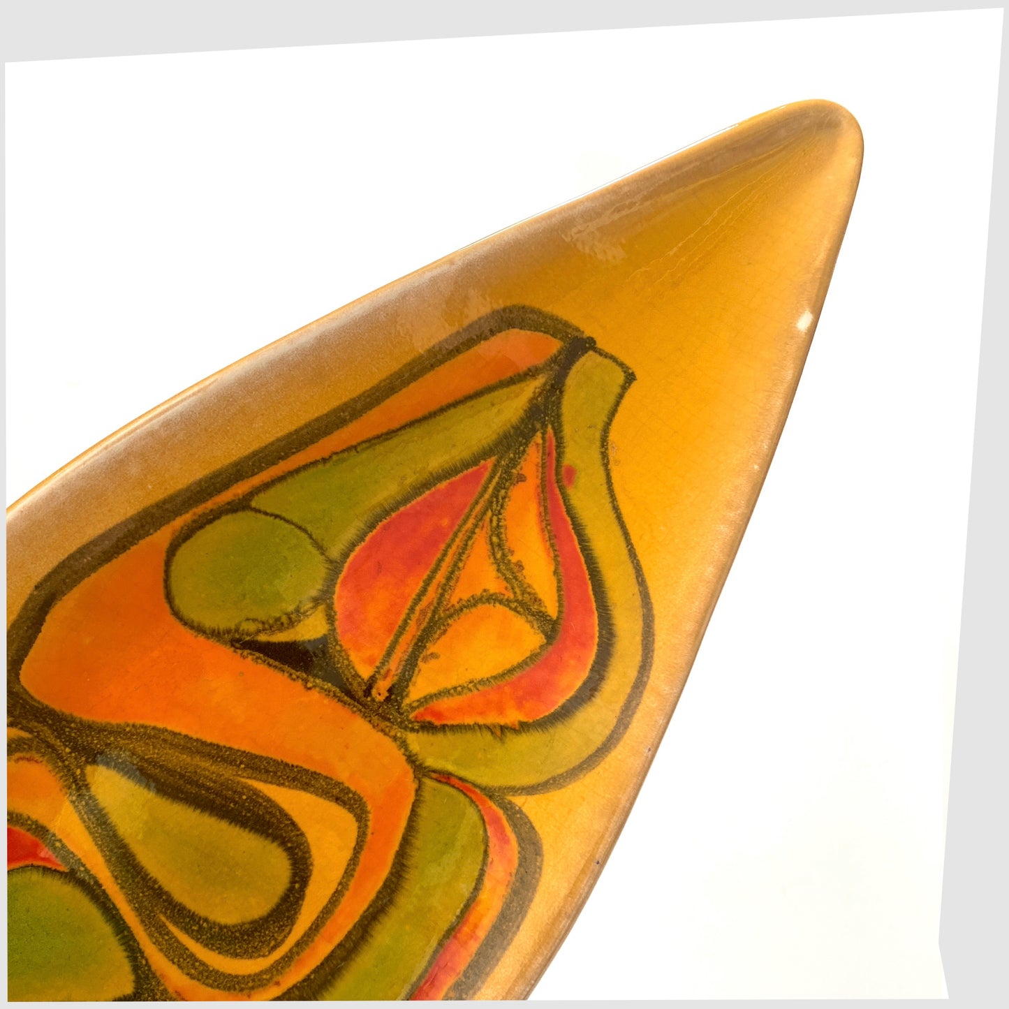 poole-pottery-delphis-spear-dish-in-yellow-orange-and-red-glazing