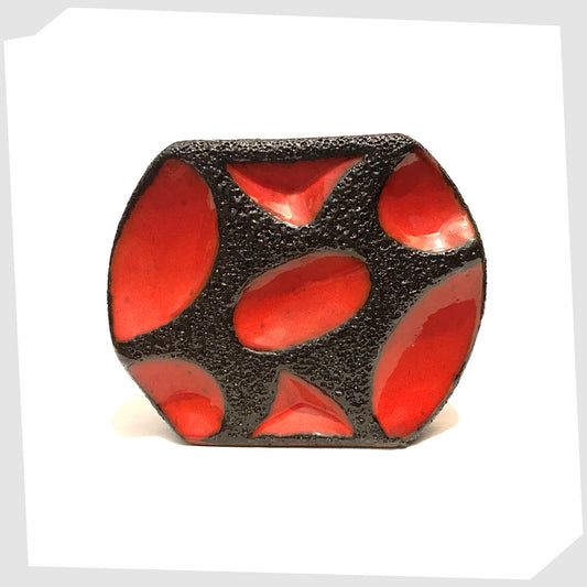 roth-keramik-half-circle-vase-model-310-in-red-and-black-fat-lava-glaze