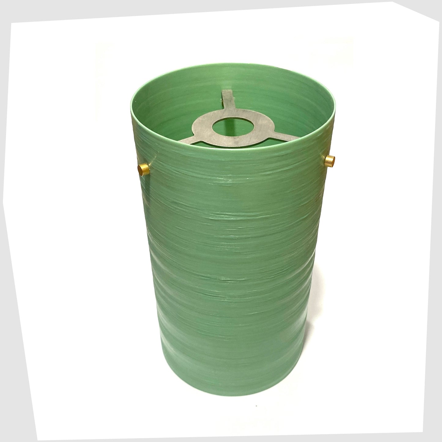 Mint Green Royplast Spun Fibreglass Lamp Shade by By Royale (9" x 5" size) with chrome inner fitting
