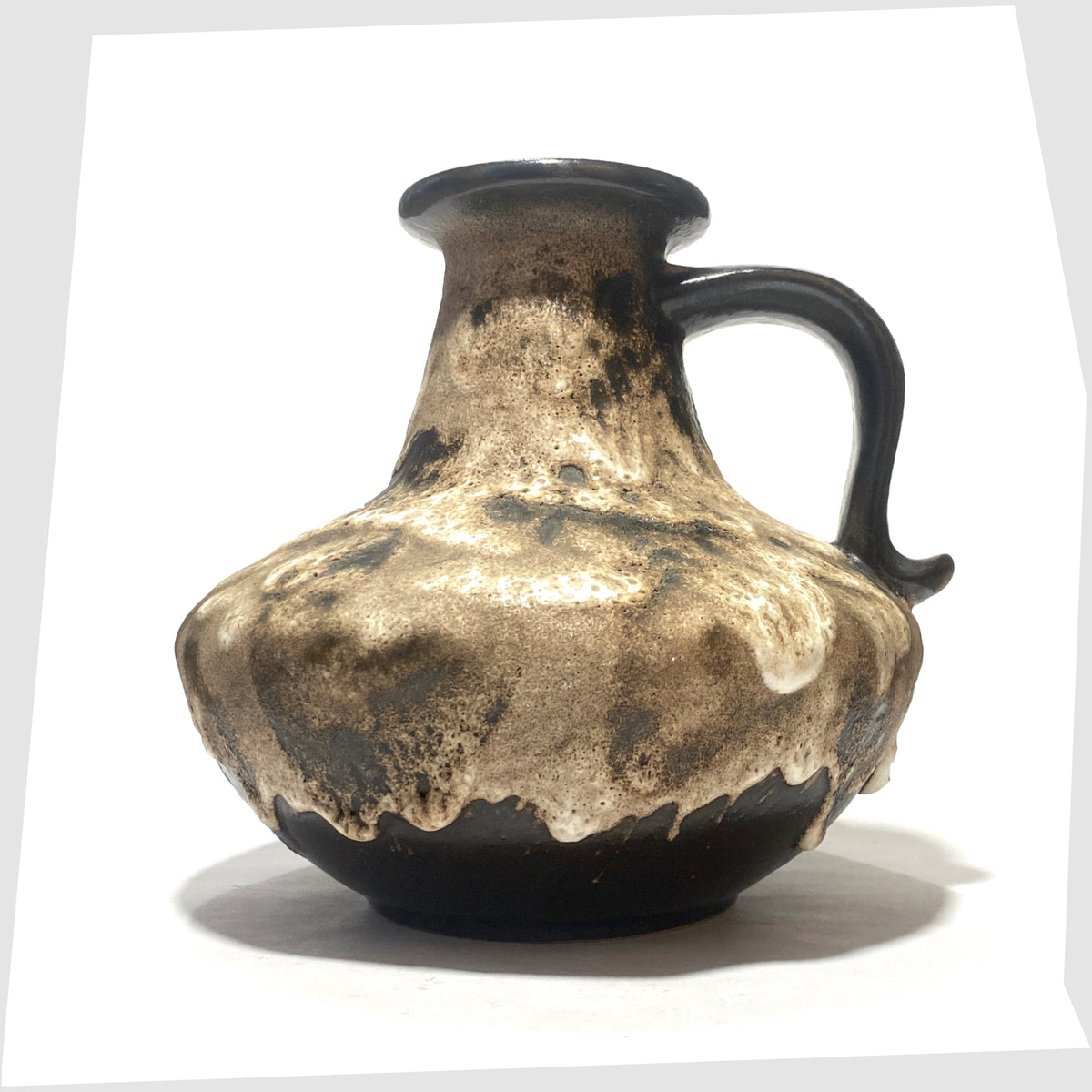 West German Pottery Ruscha Keramik 377-21 Vase in monochrome fat lava drip glaze