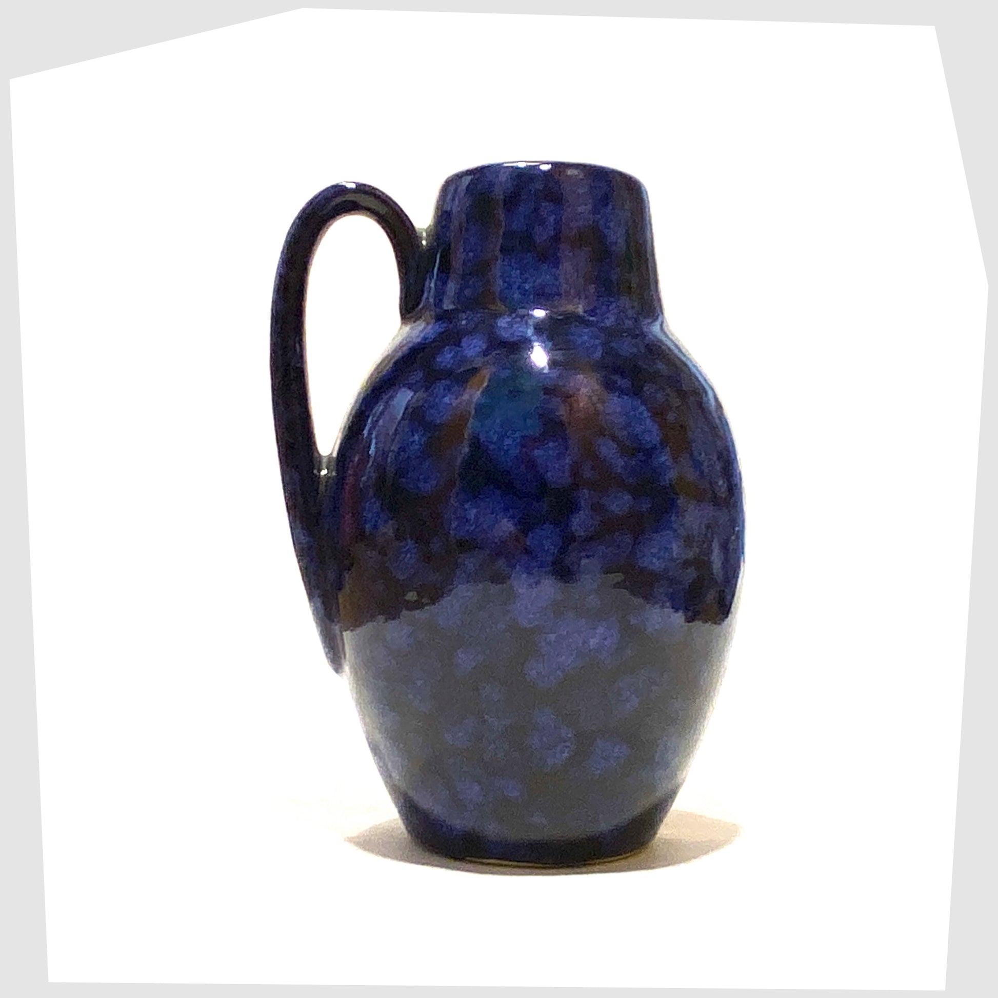 Scheurich Keramik 414-16 Vase in navy and blue mottled glaze