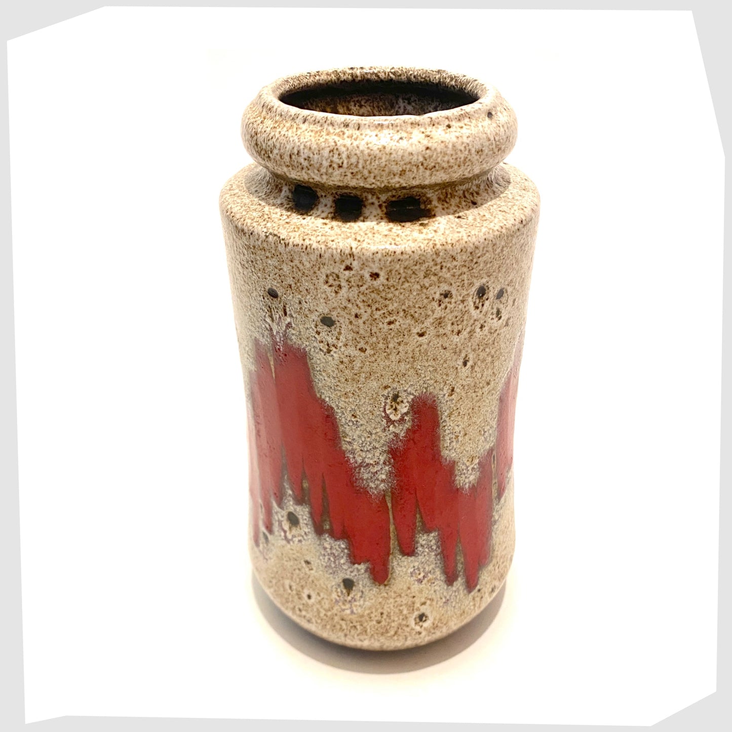 west-german-pottery-scheurich-keramik-vase-in-lora-glazing-of-red-flecks-on-a-beige-and-brown-base