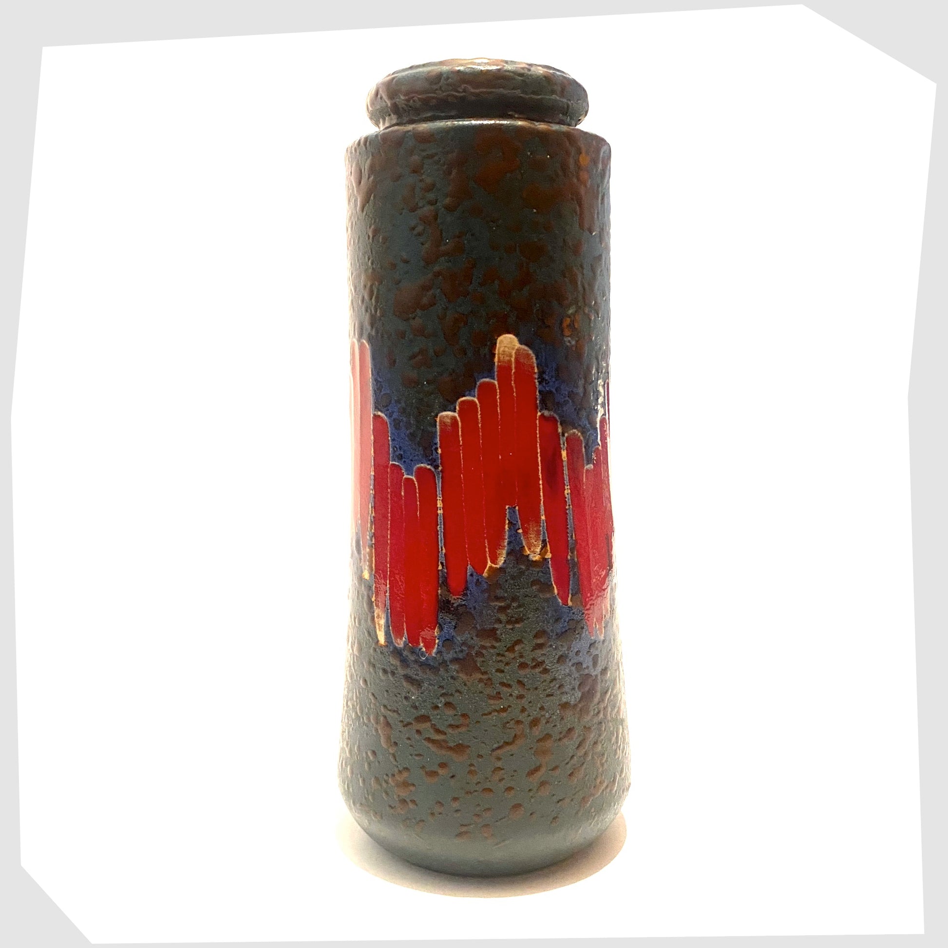 vintage-scheurich-keramik-206026-vase-with-red-lora-glazing-on-a-teal-glaze-with-copper-fat-lava-flecks