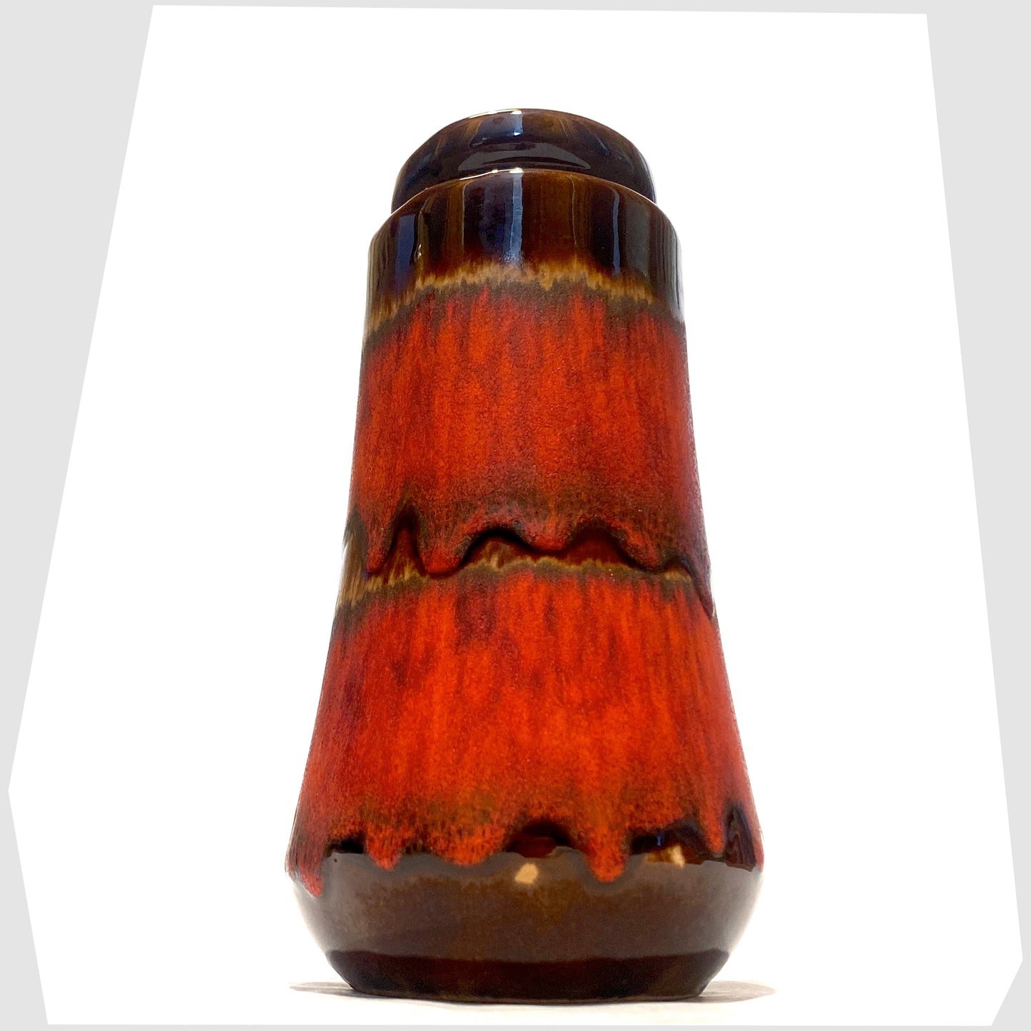 Vintage Scheurich Keramik 209-18 Vase with red fat lava drip glaze