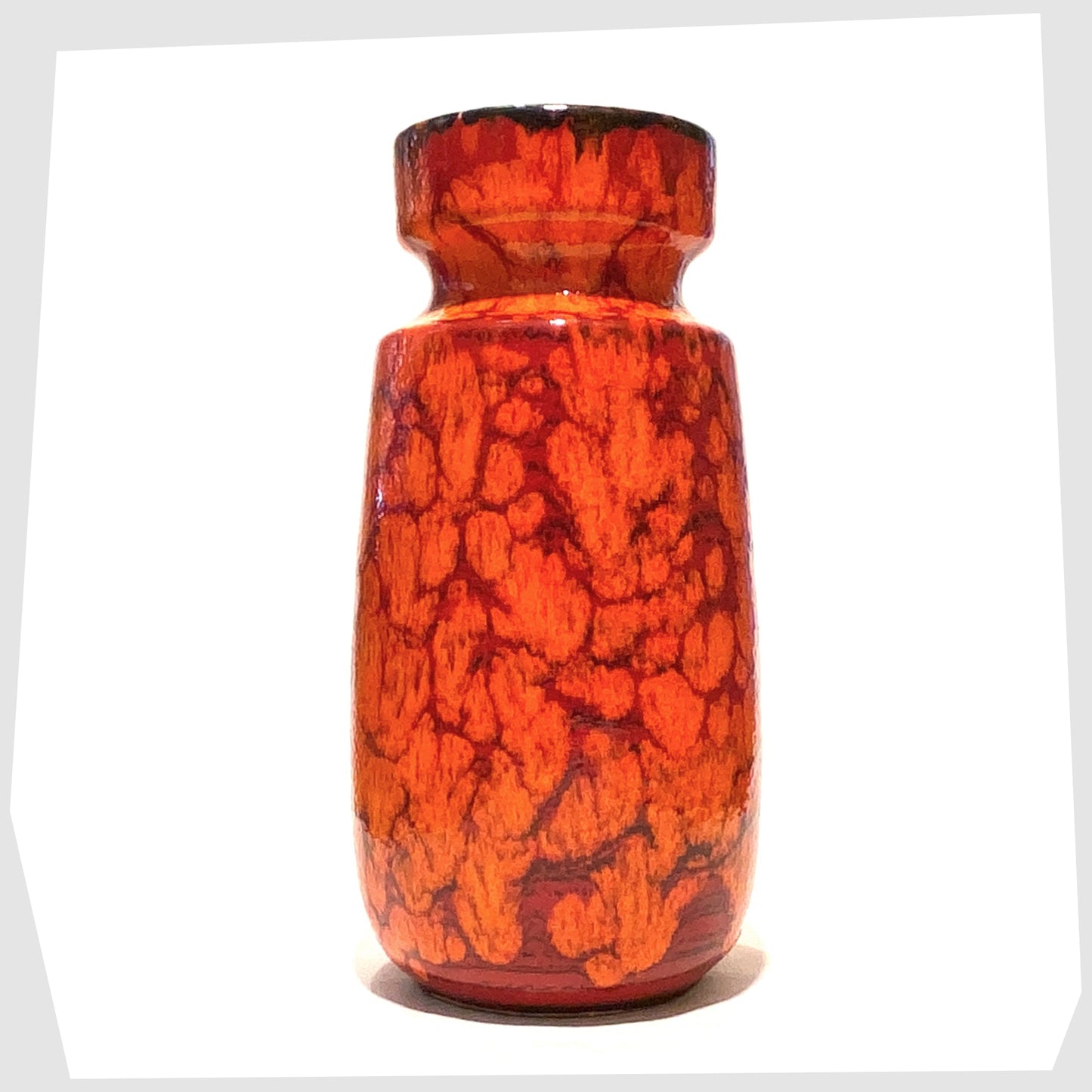 Scheurich Keramik 242-22 Vase in a Fire glaze of orange and red 