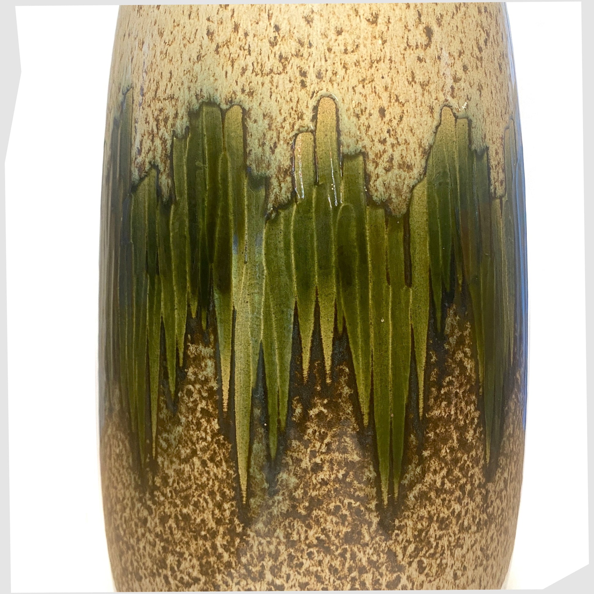 green lora glaze of the scheurich keramik 284-47 floor vase made in 1970's West Germany