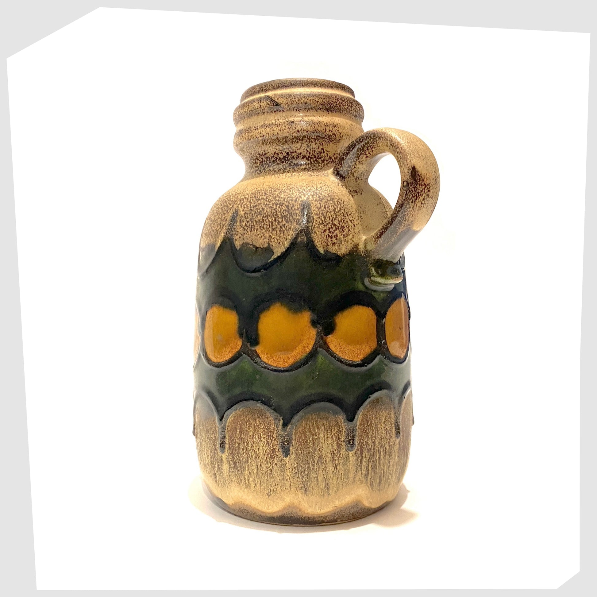 vintage-westgerman-pottery-vase-by-scheurich-keramik-model-413-20-in-green-with-yellow-circles