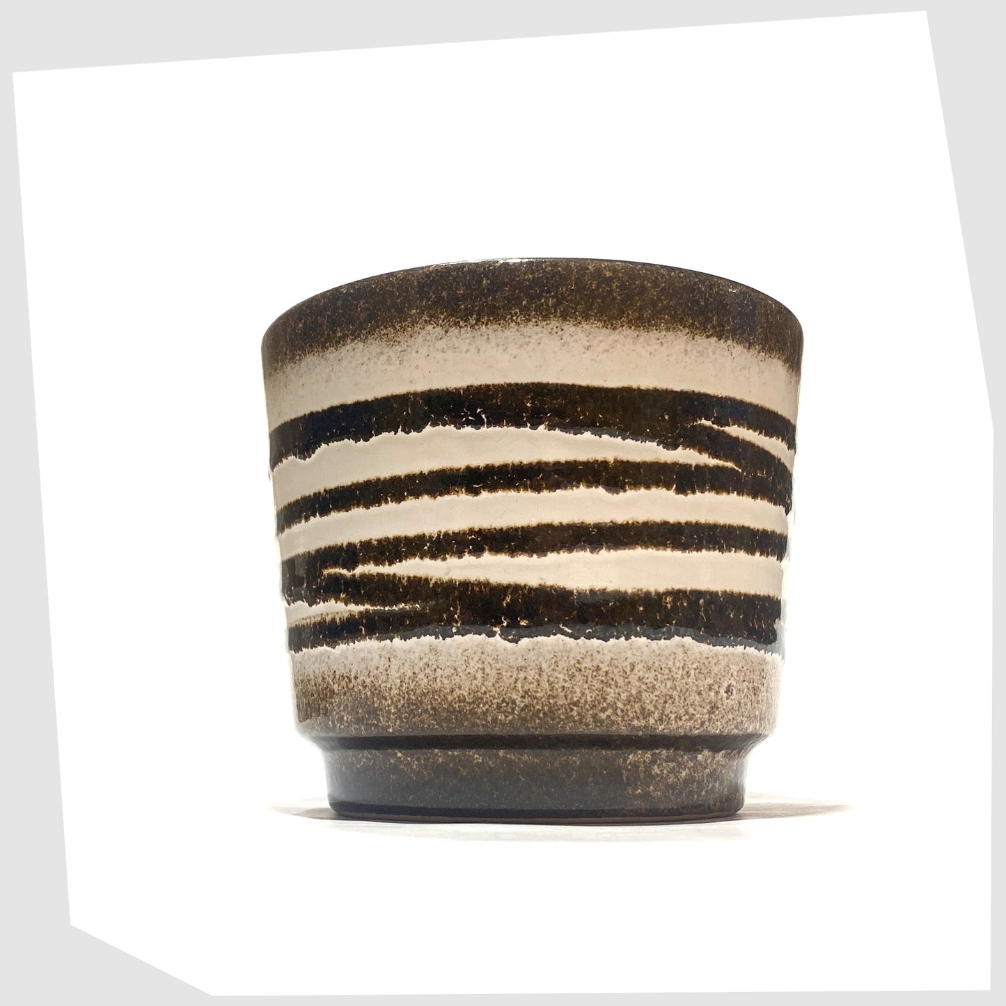 west german pottery 806-12 planter finished in a monochrome glaze with fat lava swirls