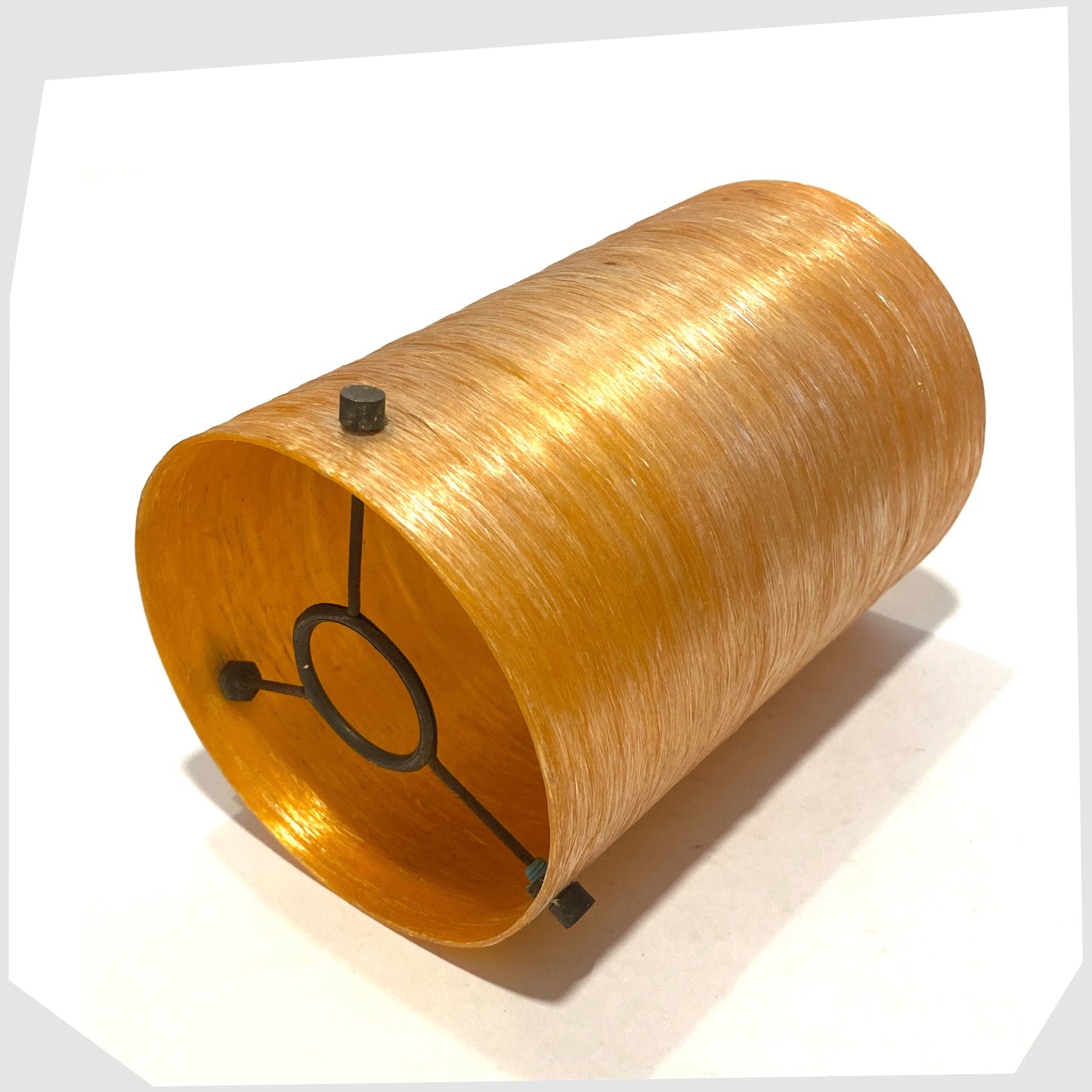 original shattaline spun fibreglass lampshade in light orange