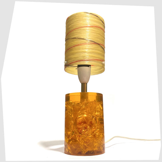 Vintage Orange Shattaline Table Lamp with its original spun fibreglass lampshade