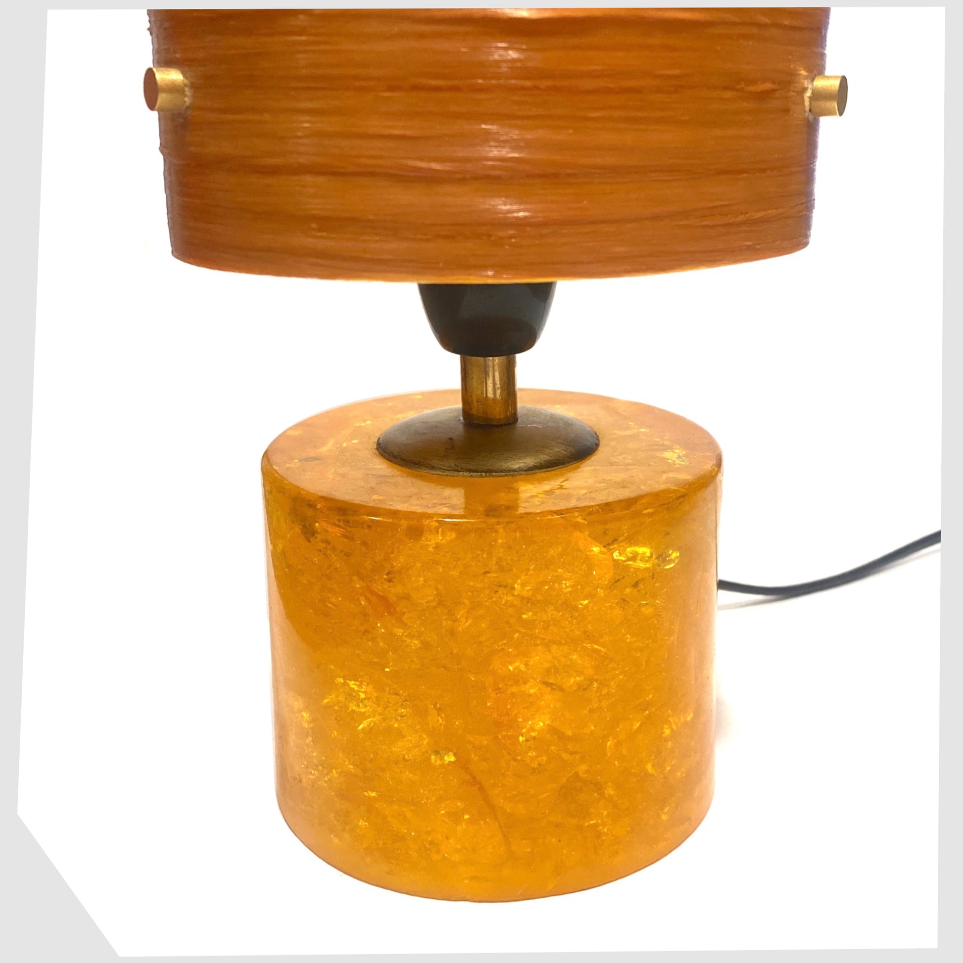 Base of the Shattaline Table Lamp in Orange with a ByRoyale Spun Fibreglass Lampshade