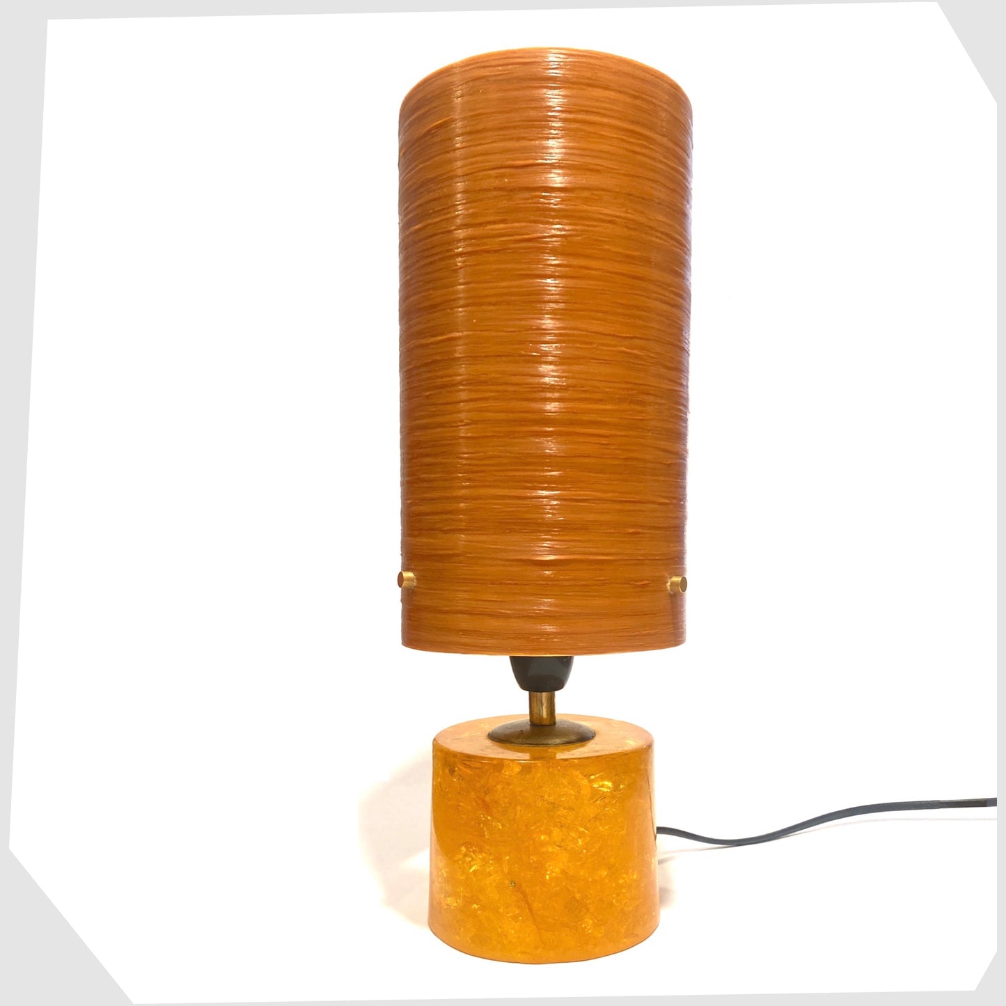 Shattaline Table Lamp in Orange with a ByRoyale Spun Fibreglass Lampshade