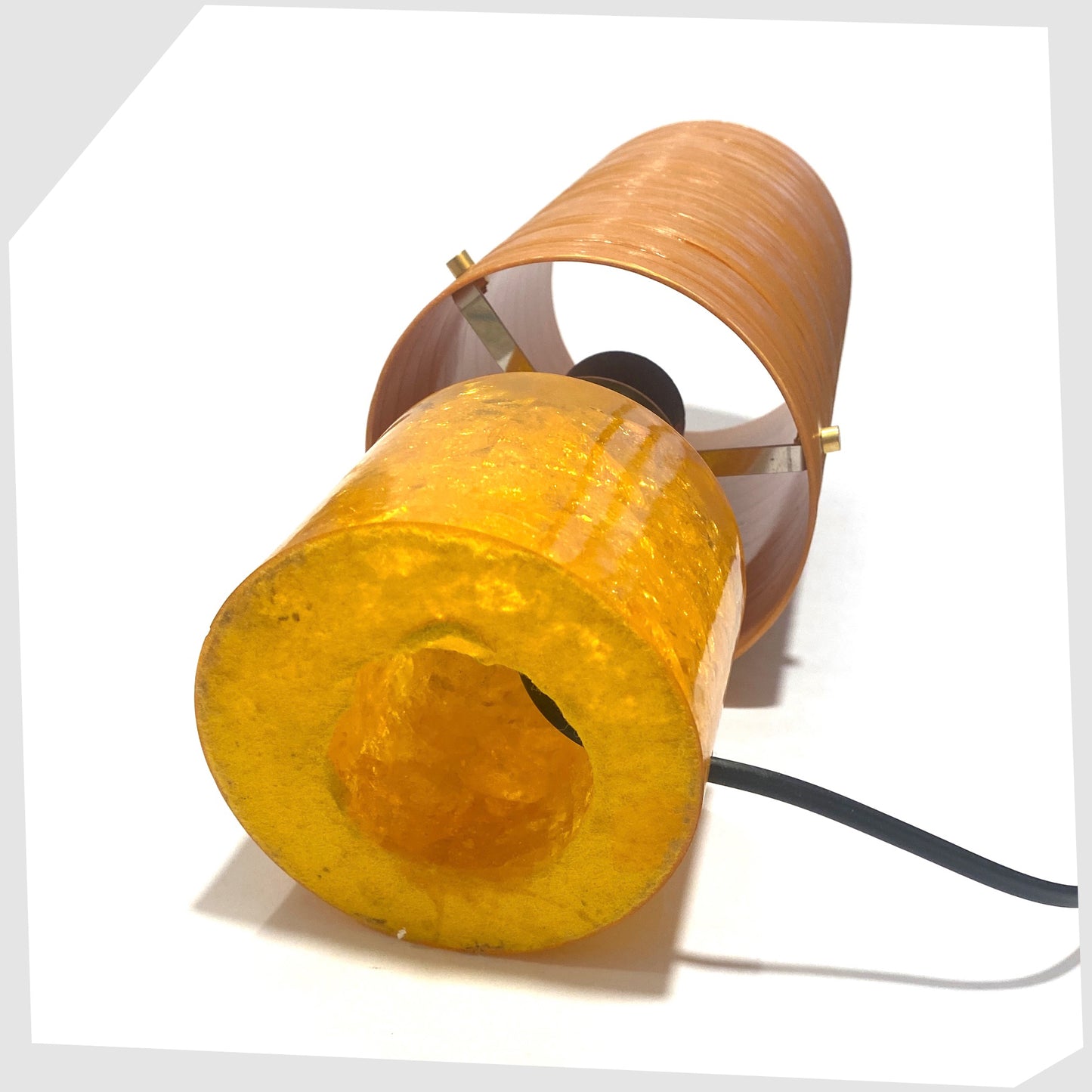 base of the Shattaline Table Lamp in Orange with a ByRoyale Spun Fibreglass Lampshade