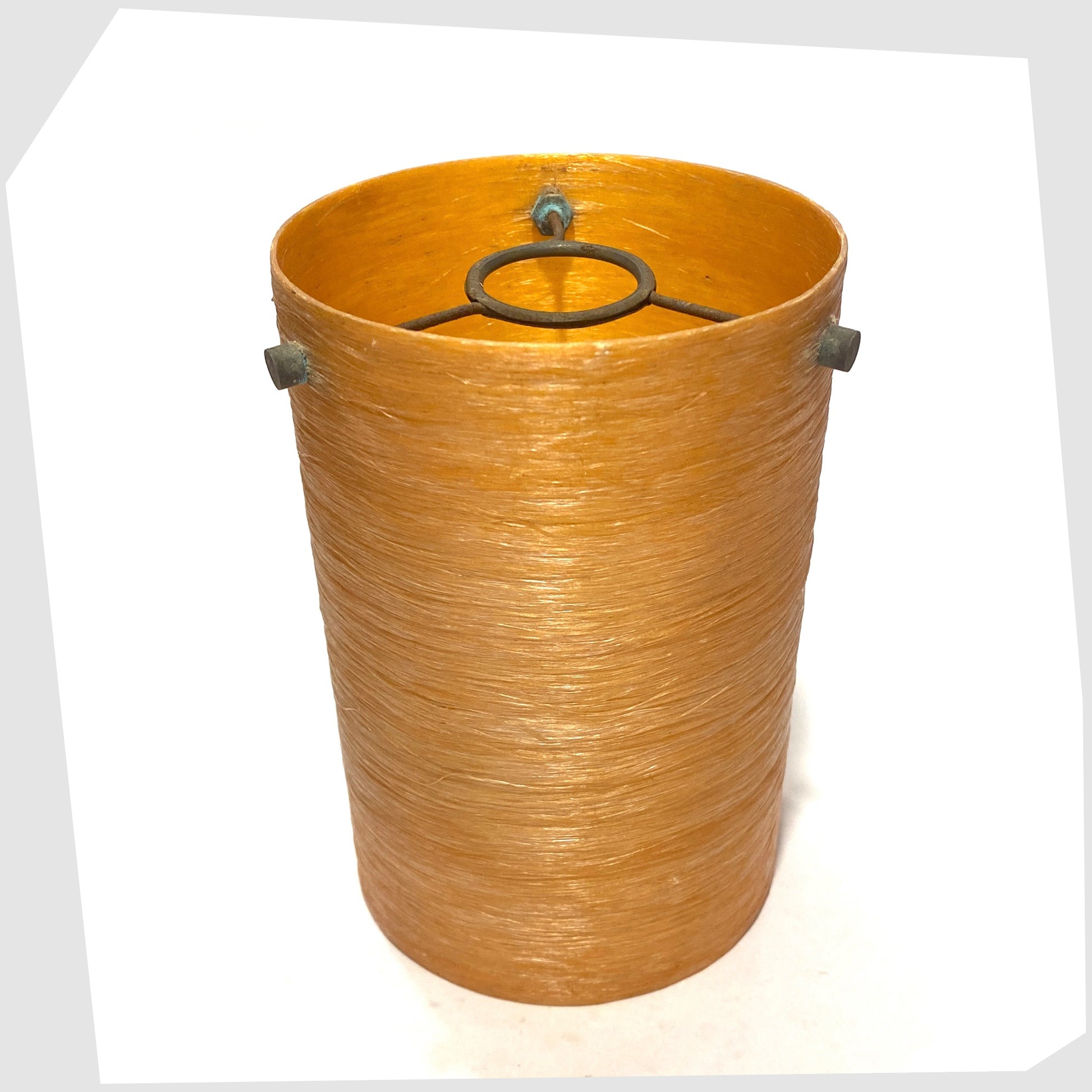 vintage shattaline spun fibreglass lampshade in light orange