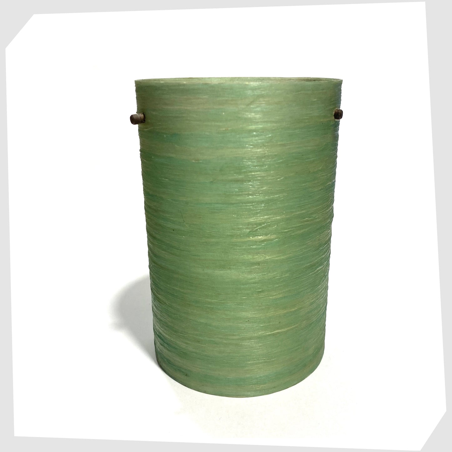 green cylindrical spun fibreglass lampshade