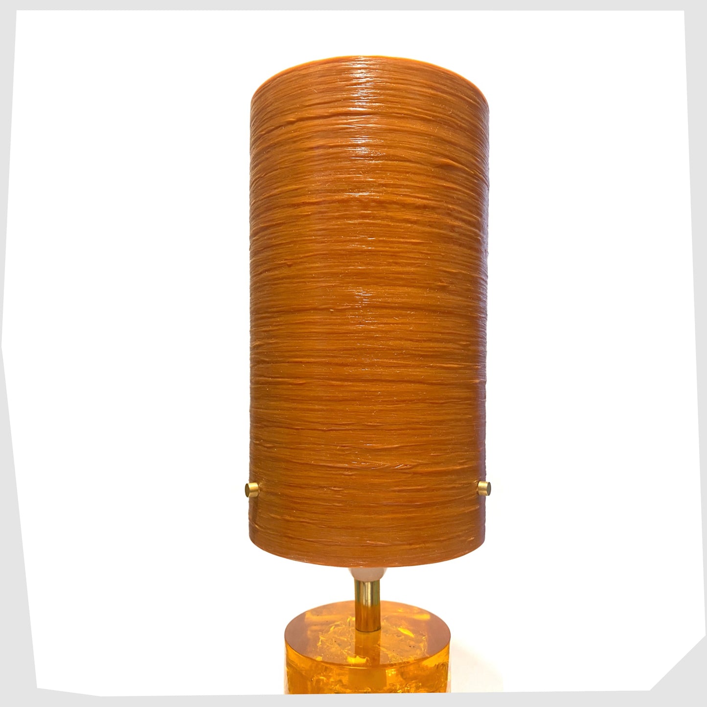 Royplast Spun Fibreglass in Orange colourway by By Royale, show on an orange Shattaline lamp