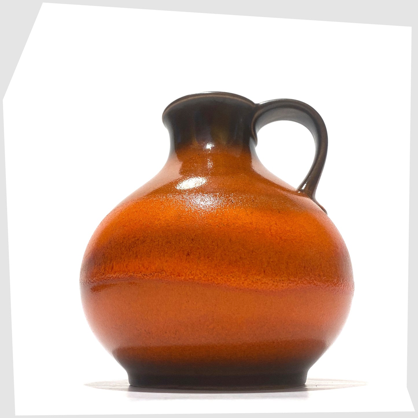 1970s Steuler Keramik 515/15 Vase in a vibrant orange fat lava glaze
