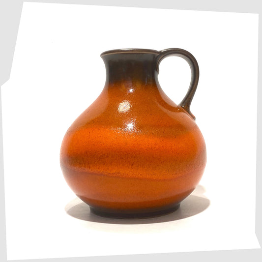 Steuler Keramik 515/15 Vase in a vibrant orange fat lava glaze