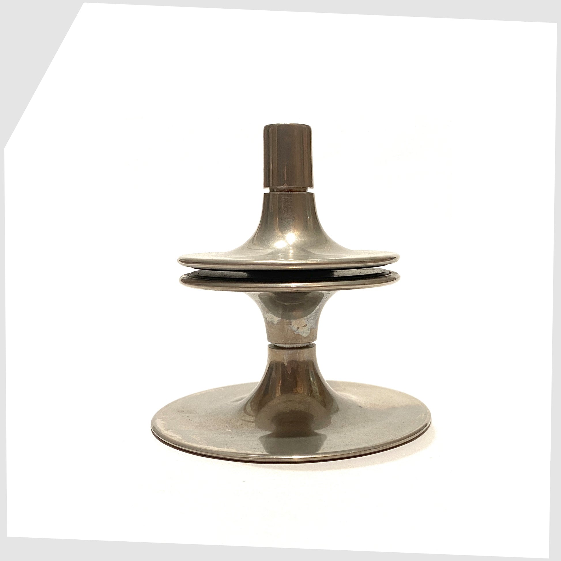 vintage stoff nagel candleholder base/stand in stainless steel