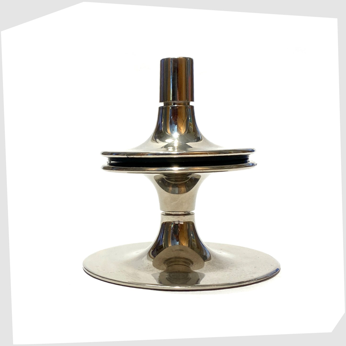 vintage stoff nagel candleholder base/stand in stainless steel