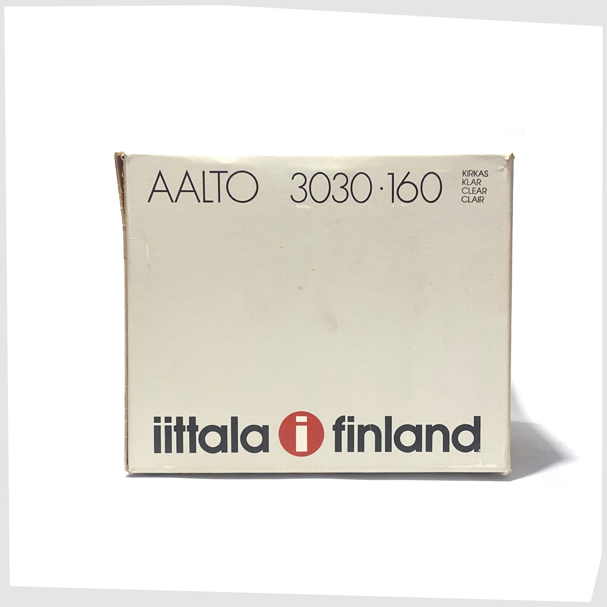 1990s packaging for the iittala savoy vase designed by Alvar Aalto