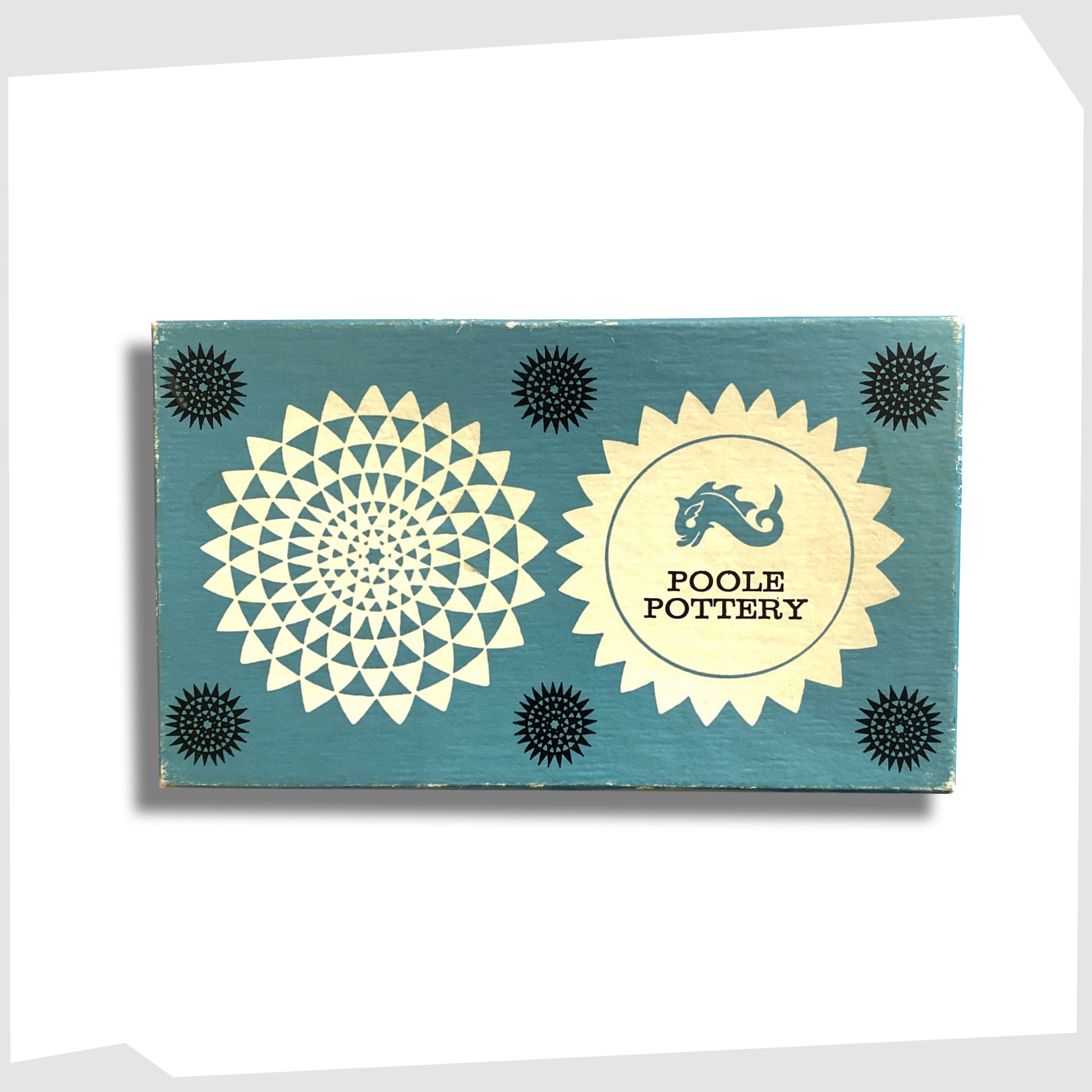 original poole pottery delphis box showing the poole logo 