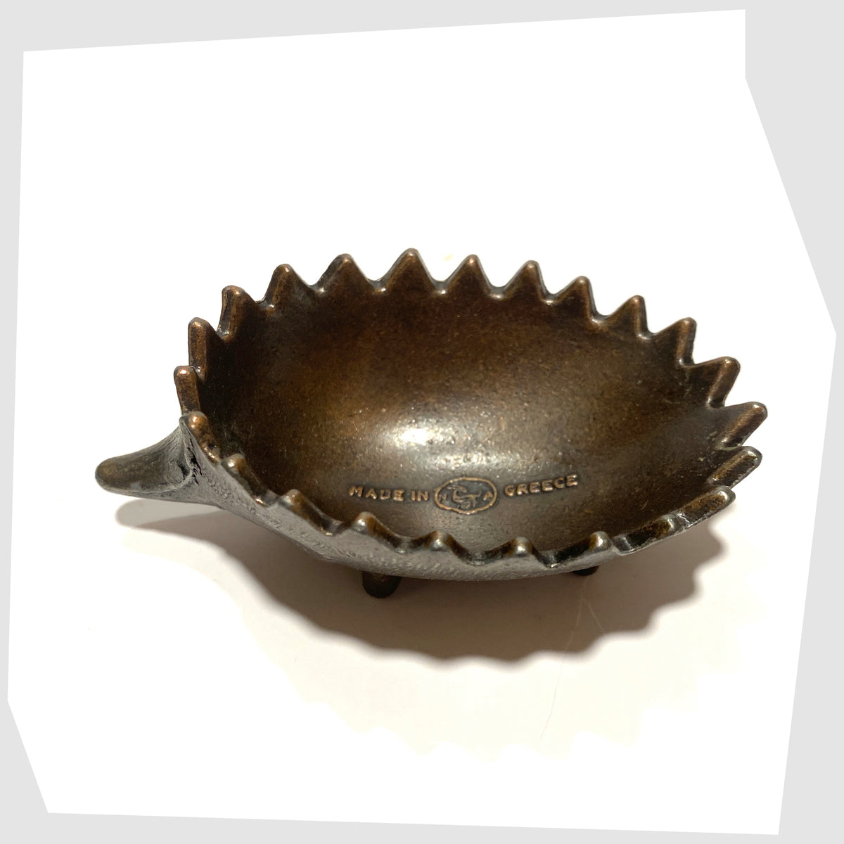 Large Walter Bosse style Hedgehog Ashtray, shown on a white background