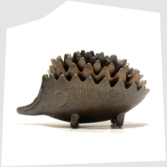 Walter Bosse style Hedgehog Ashtray Set, shown stacked on a white background
