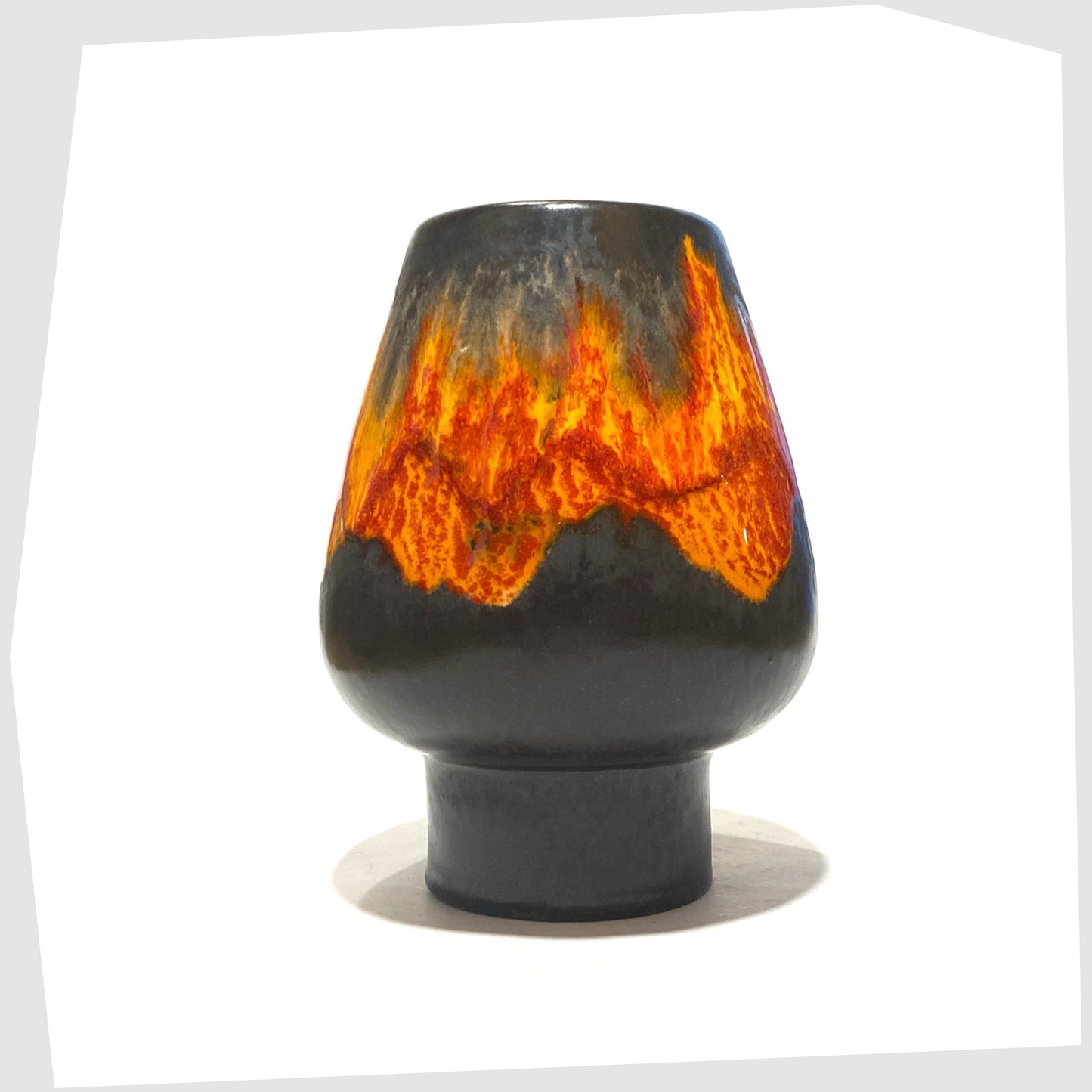 walter gerhards 510/15 vase in an orange and red drip glaze