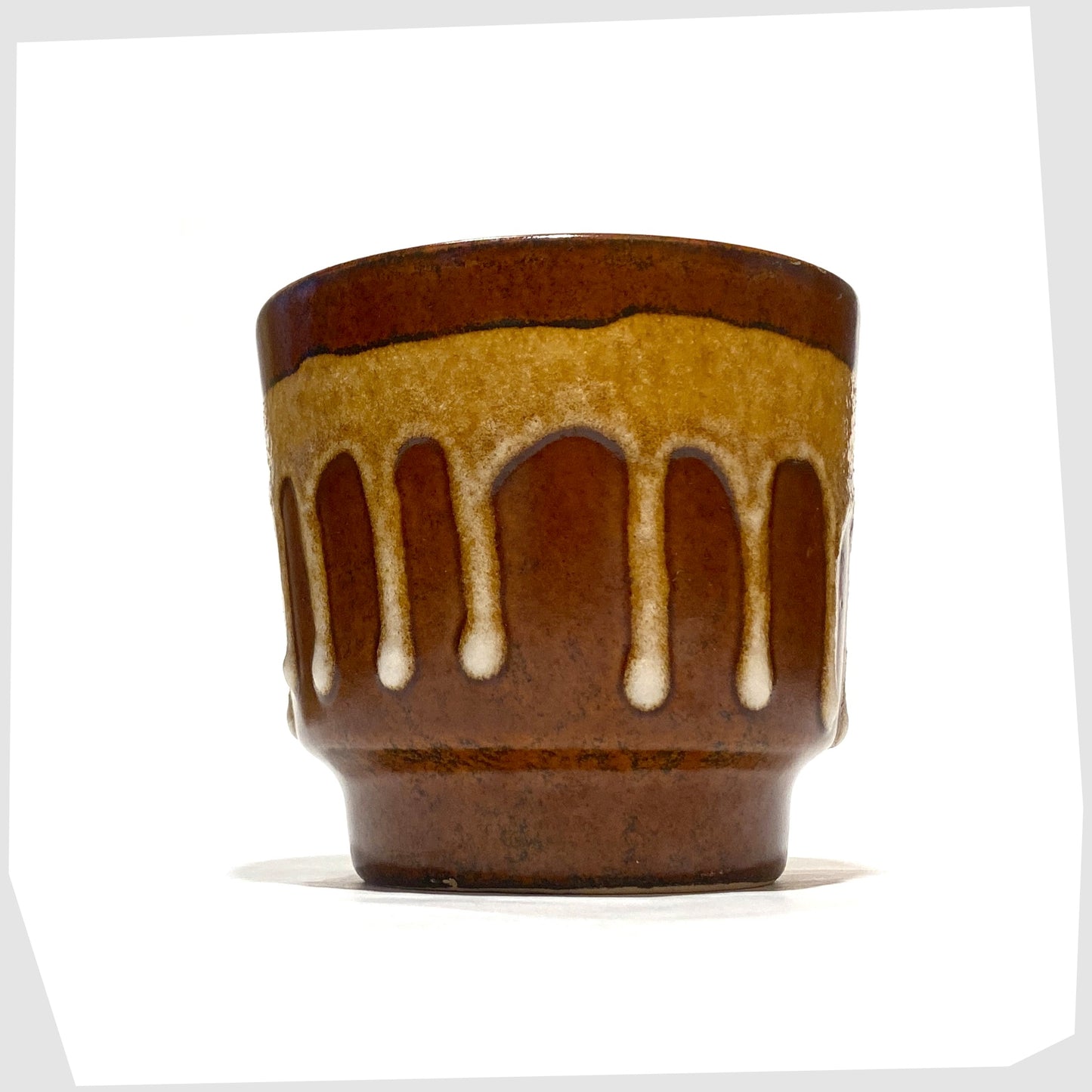 West German Pottery Planter by Fohr Keramik in a chestnut and amber drip glaze